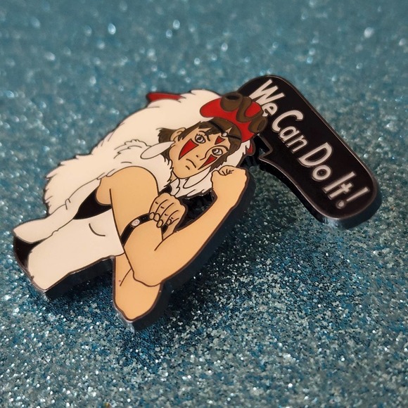 3/$20 WE CAN DO IT! Rosie The Riviter x Princess Mononoke Ghibli Enamel Pin - Picture 3 of 3
